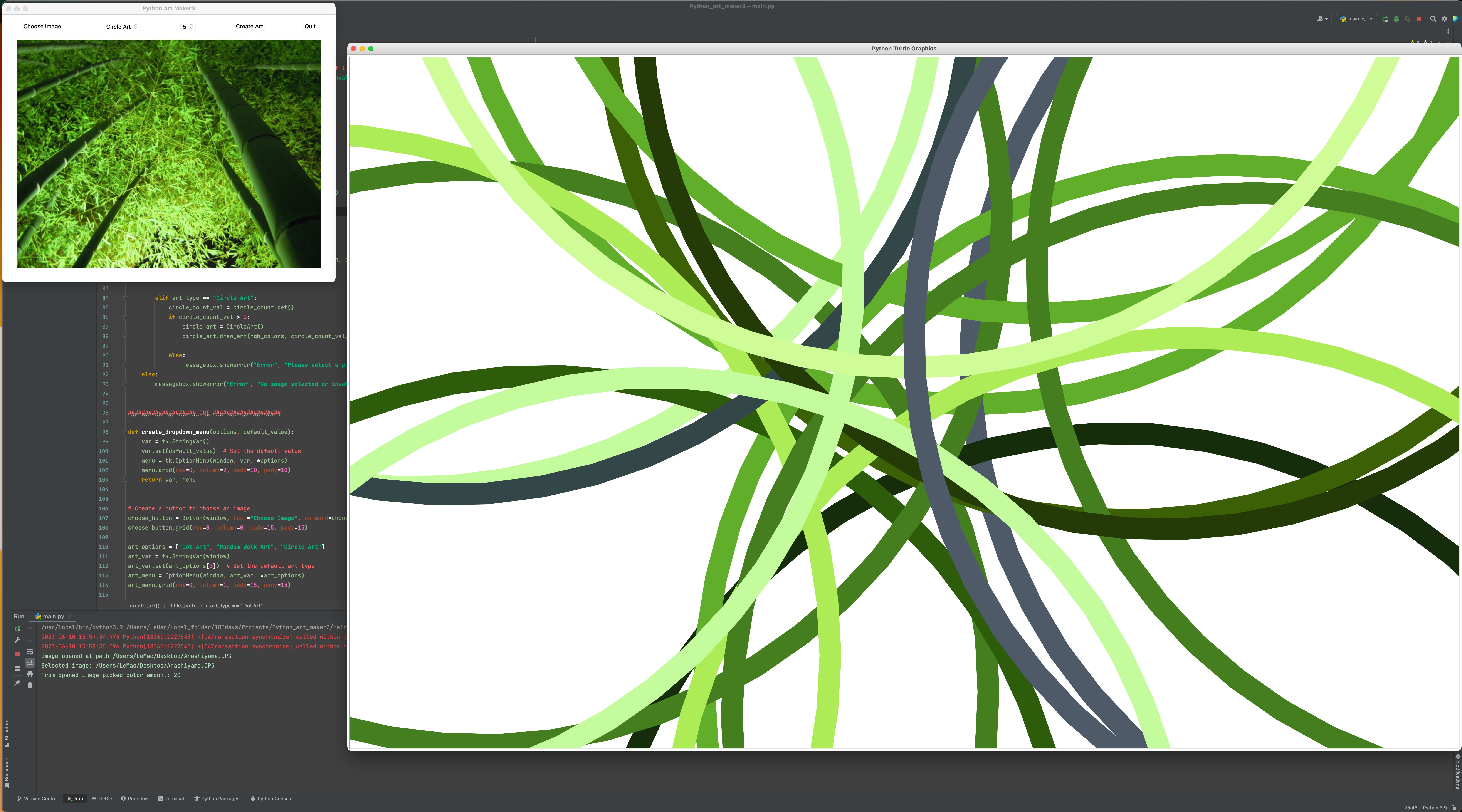 Generated circle art made with Python